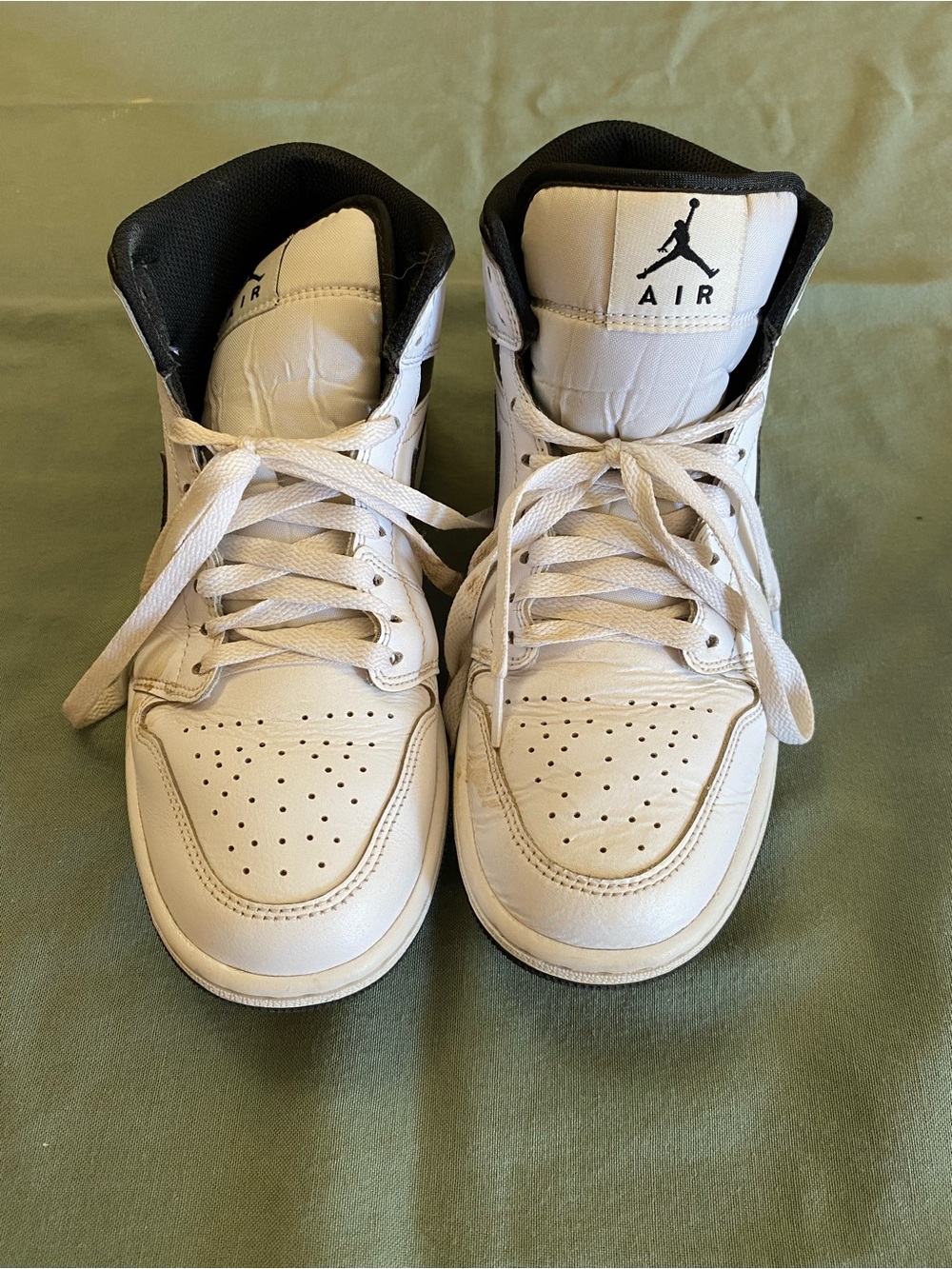 Nike White and Black High-Top Basketball Sneakers